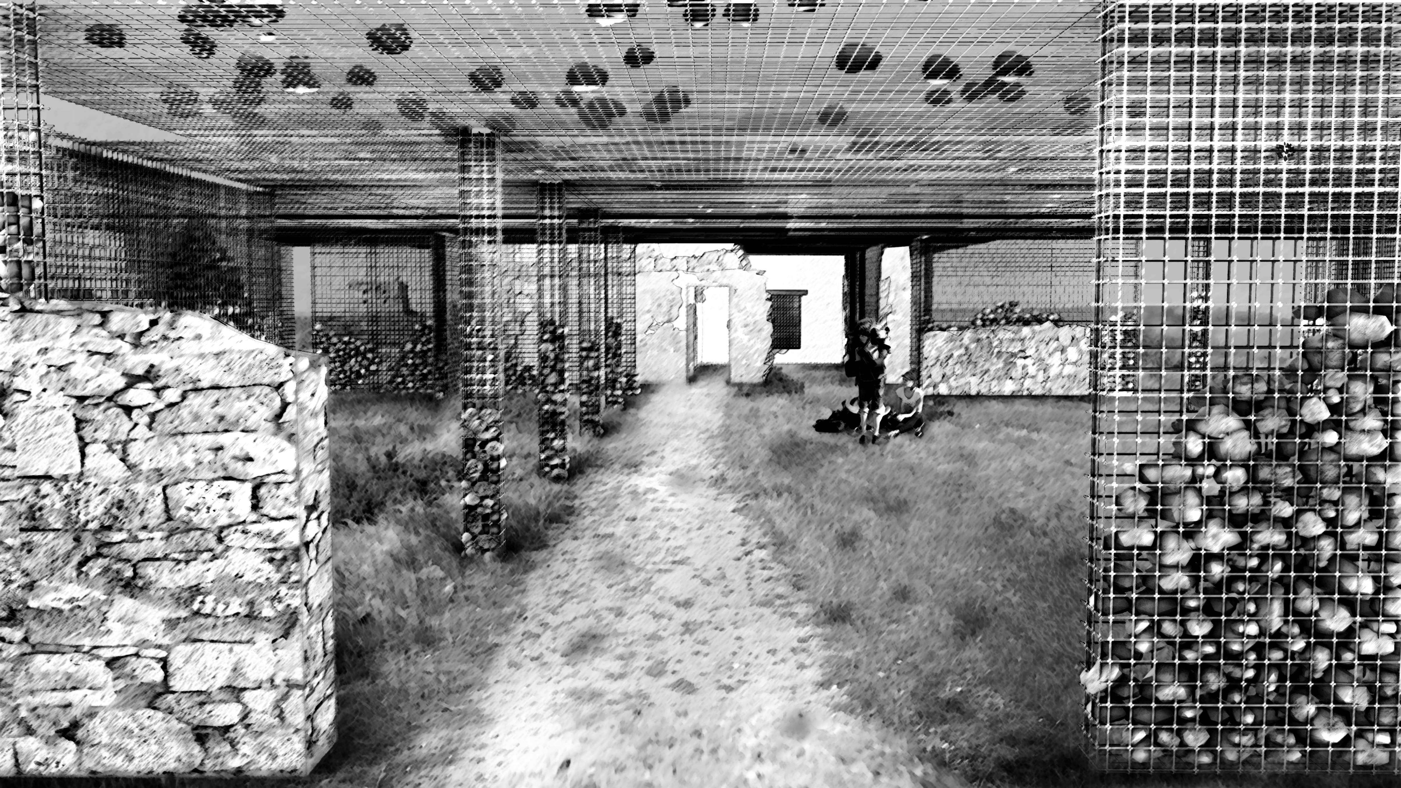 Interior view beneath Umbráculo en Tabarca